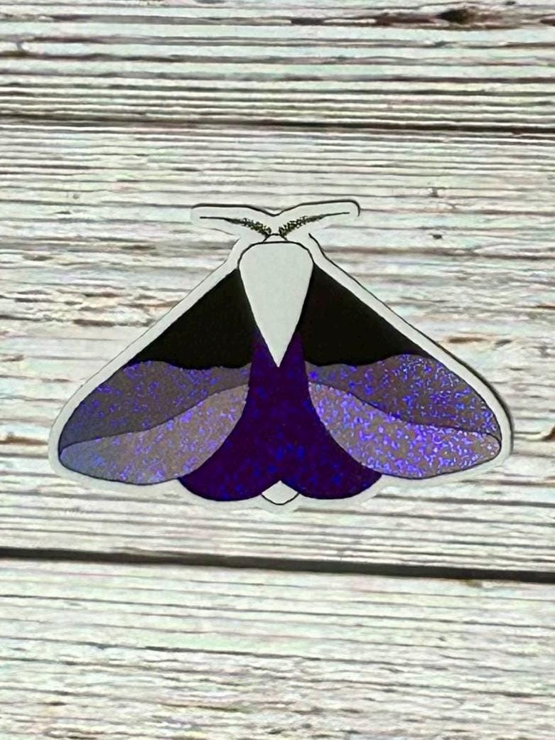 Holographic Pride Flag Moth Stickers