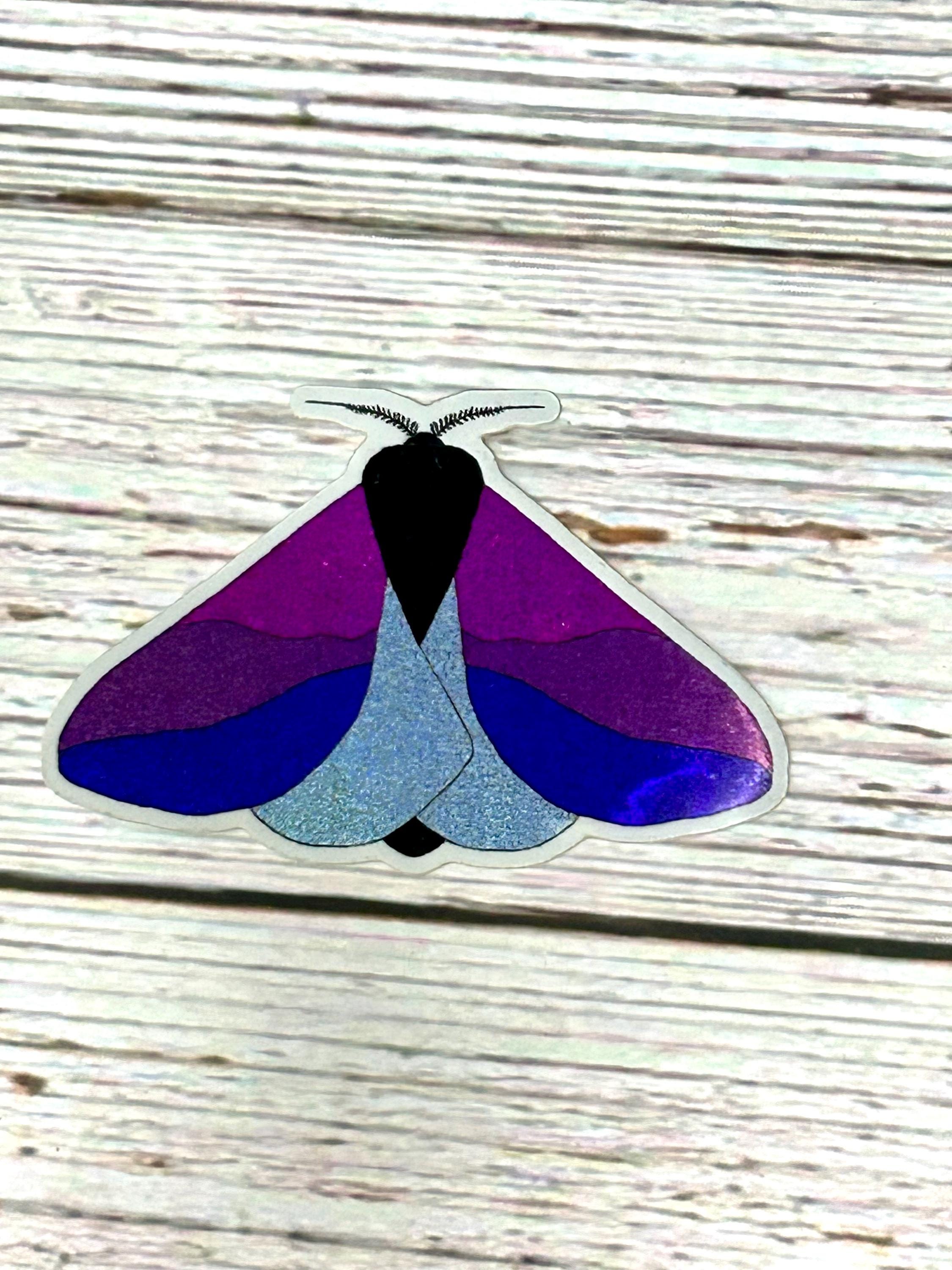 Holographic Pride Flag Moth Stickers