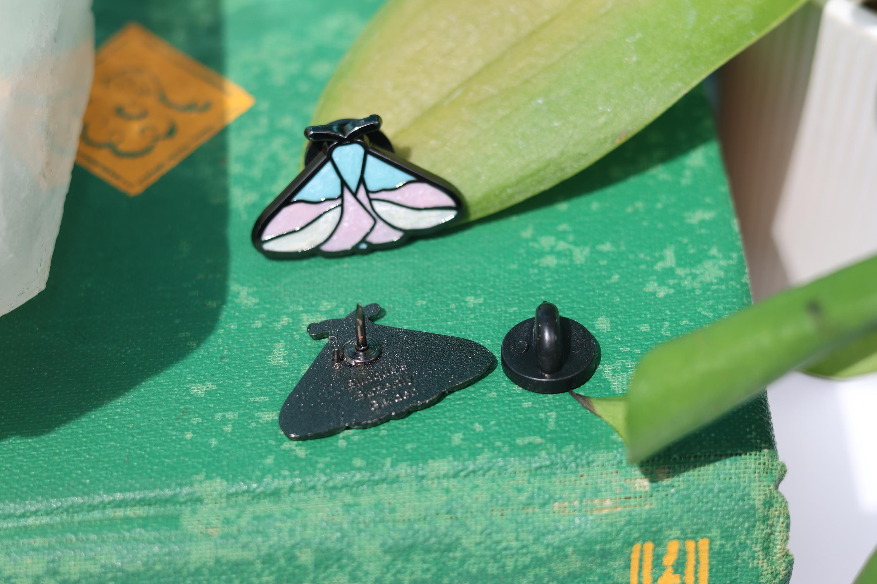 Pearl Pride Flag Moth Enamel Pins - Blinque's Original Design