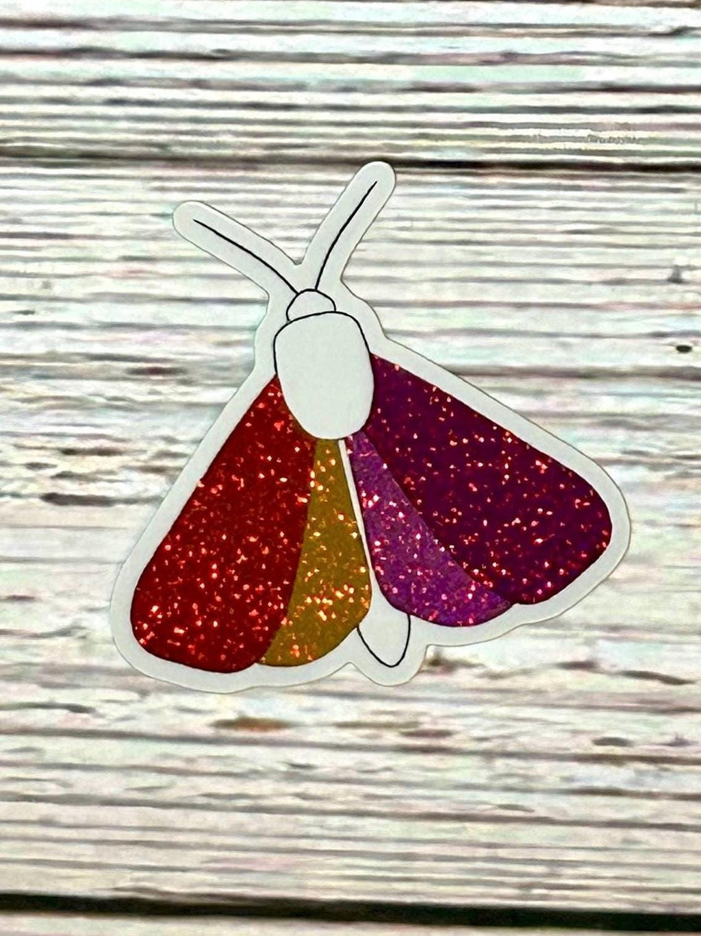 Holographic Pride Flag Moth Stickers
