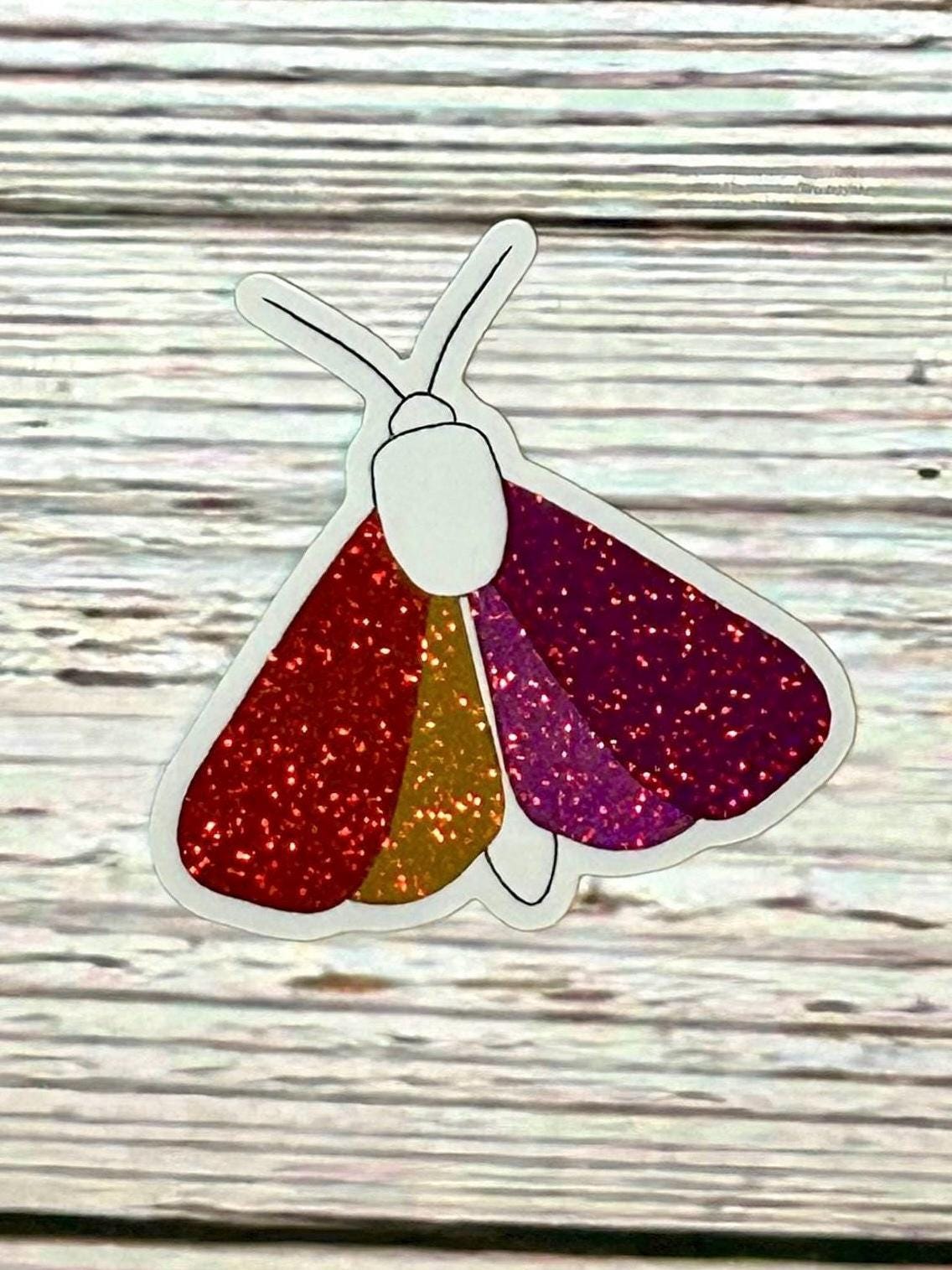 Holographic Pride Flag Moth Stickers