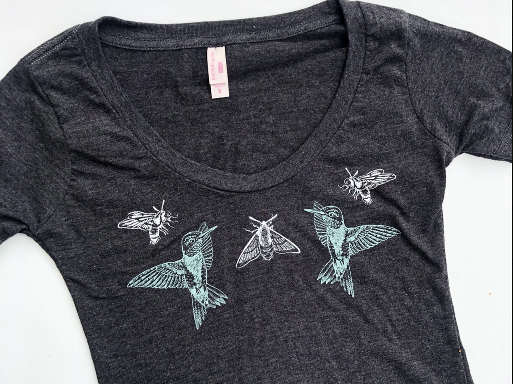 Solstice Handmade Hummingbirds Scoopneck Shirt