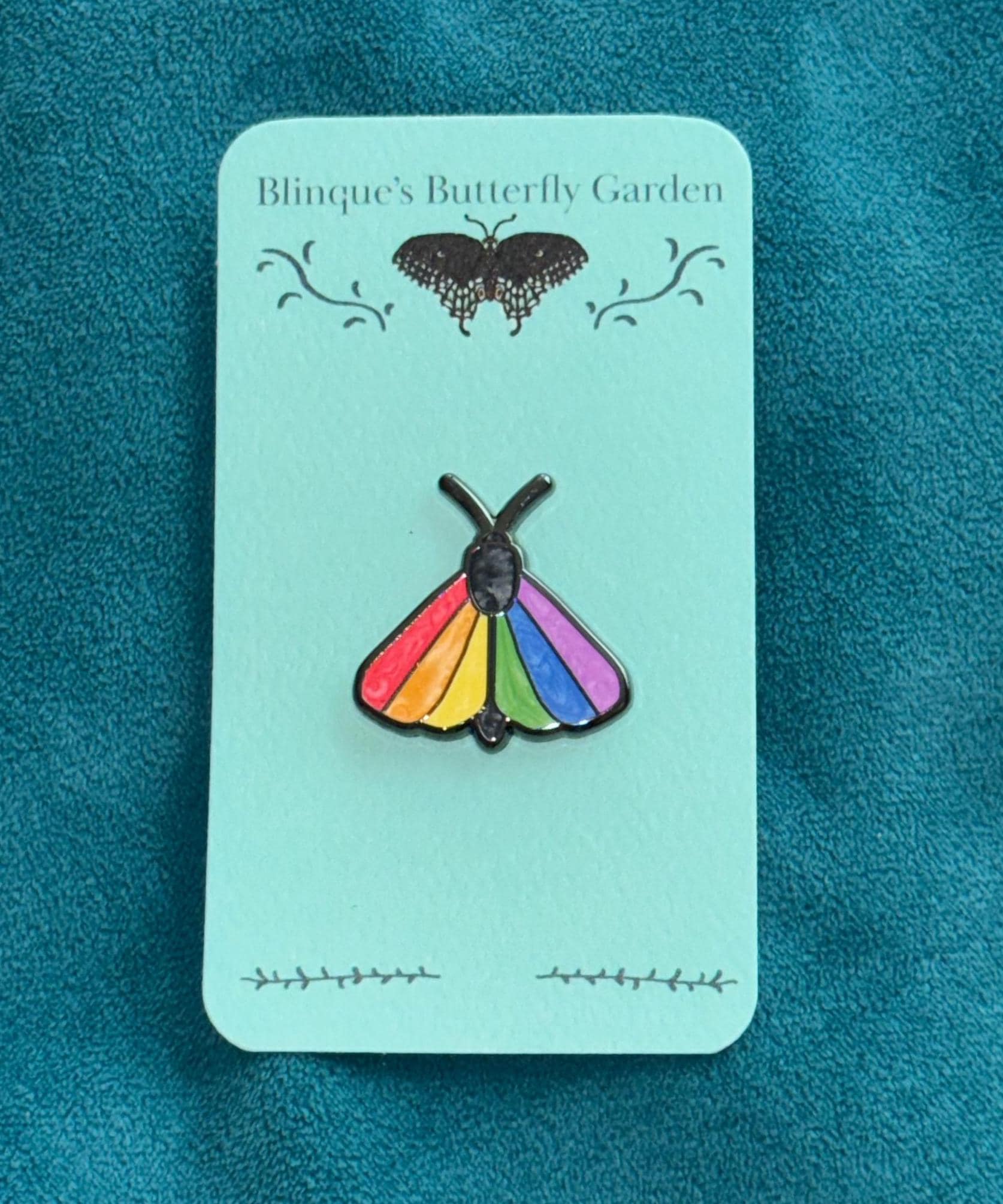 Pearl Pride Flag Moth Enamel Pins - Blinque's Original Design