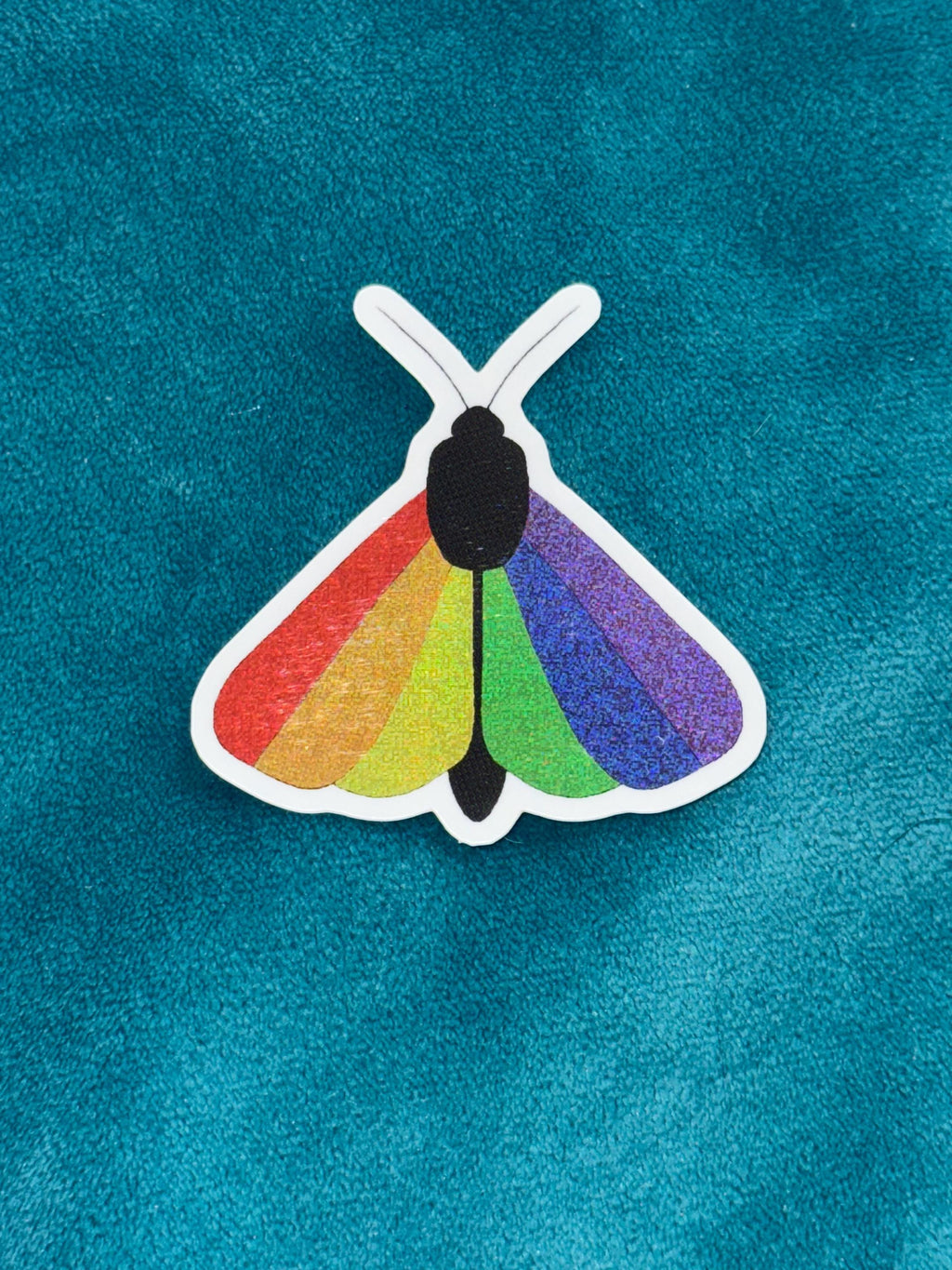 Holographic Pride Flag Moth Stickers