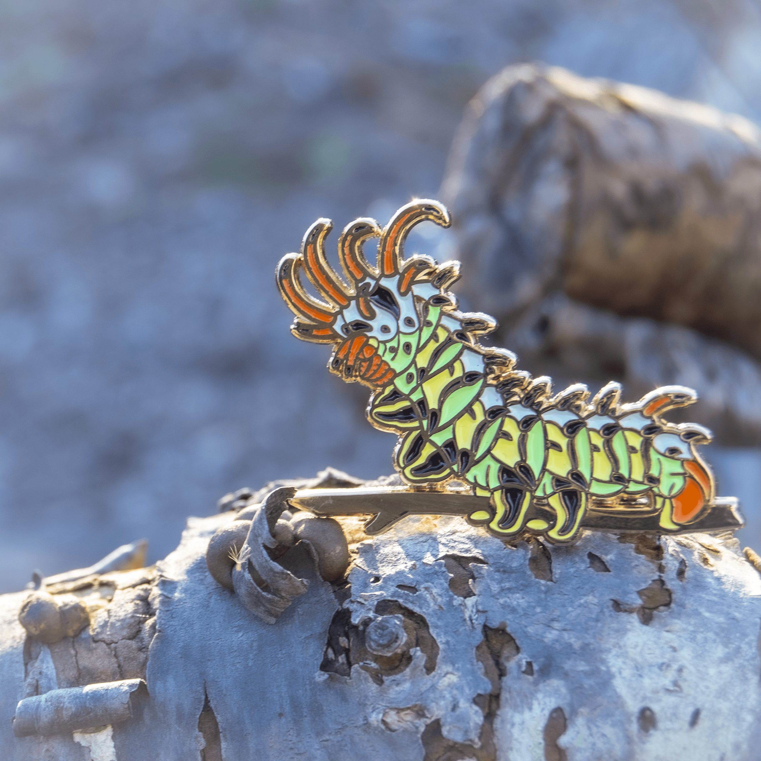 Hickory Horned Devil Caterpillar Pin
